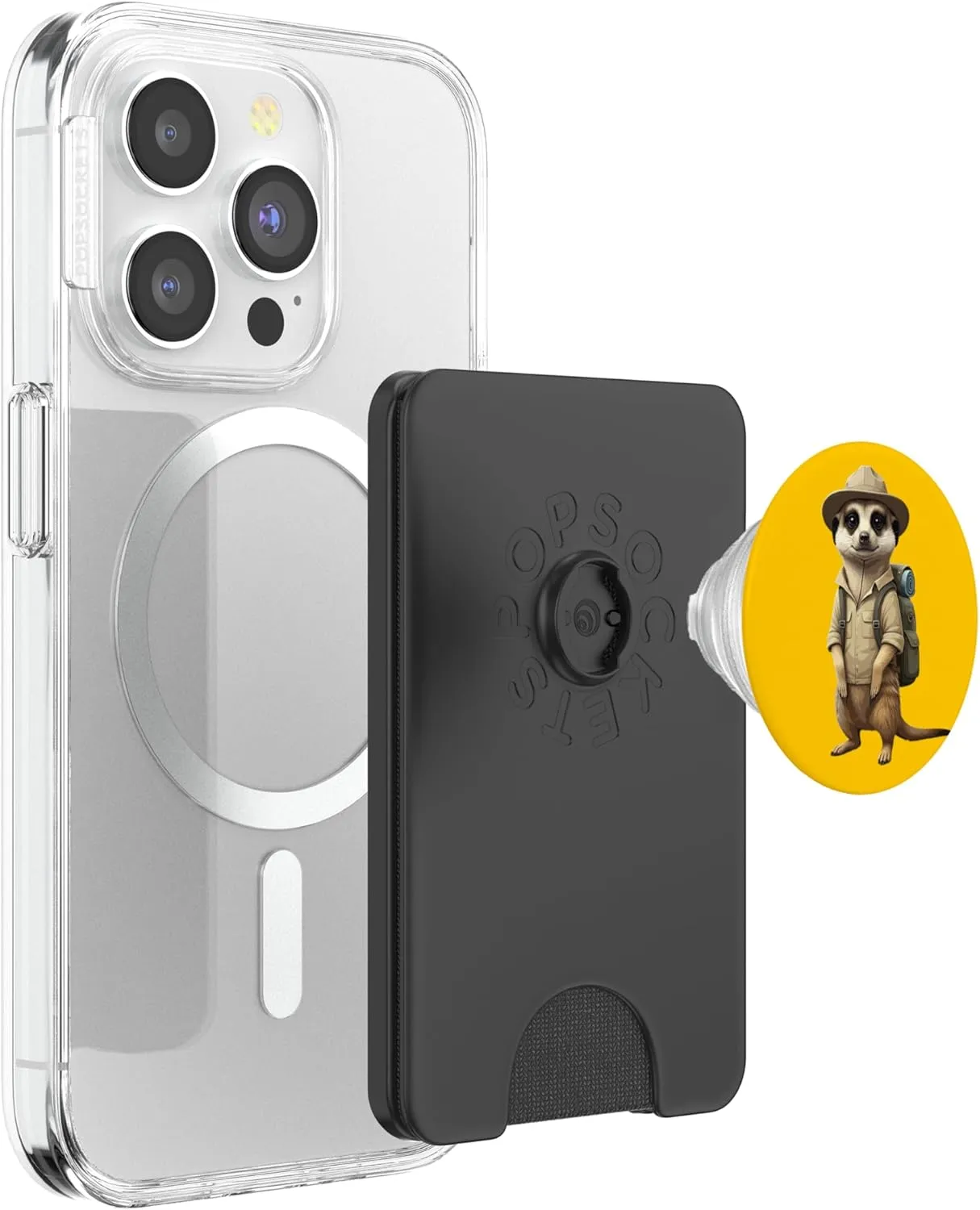 Meerkat Safari Guide Funny Kalahari Desert Camping PopSockets PopWallet for MagSafe
