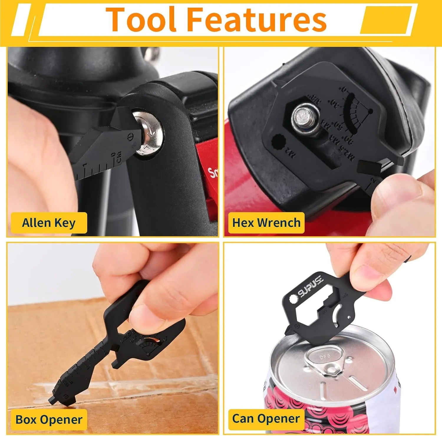 Men Keychain Multitool 2 Pack, 20 In 1 Key Shaped Pocket EDC Gadgets, Multi Tool with Drill Drive Screwdriver and Bottle Opener Keychain, Perfect Gifts for Men, Women, Dad and Outdoor, Black