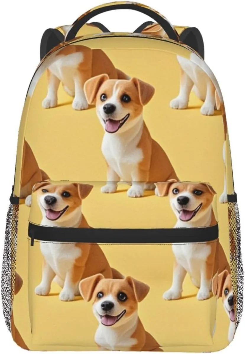Men Women Lightweight Dog Lovers Art Daypack Bookbag Big Capacity Carry On Bag With Side Pockets for Camping Travel Bicycle