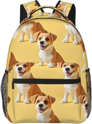 Men Women Lightweight Dog Lovers Art Daypack Bookbag Big Capacity Carry On Bag With Side Pockets for Camping Travel Bicycle