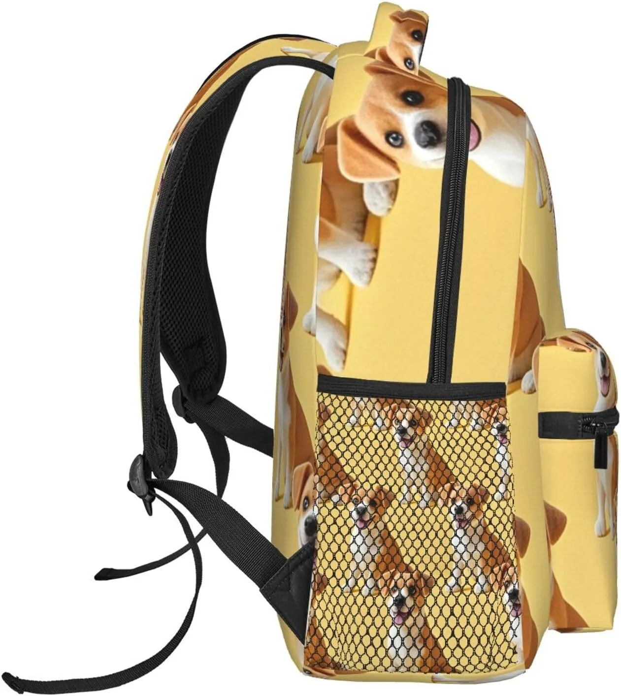 Men Women Lightweight Dog Lovers Art Daypack Bookbag Big Capacity Carry On Bag With Side Pockets for Camping Travel Bicycle