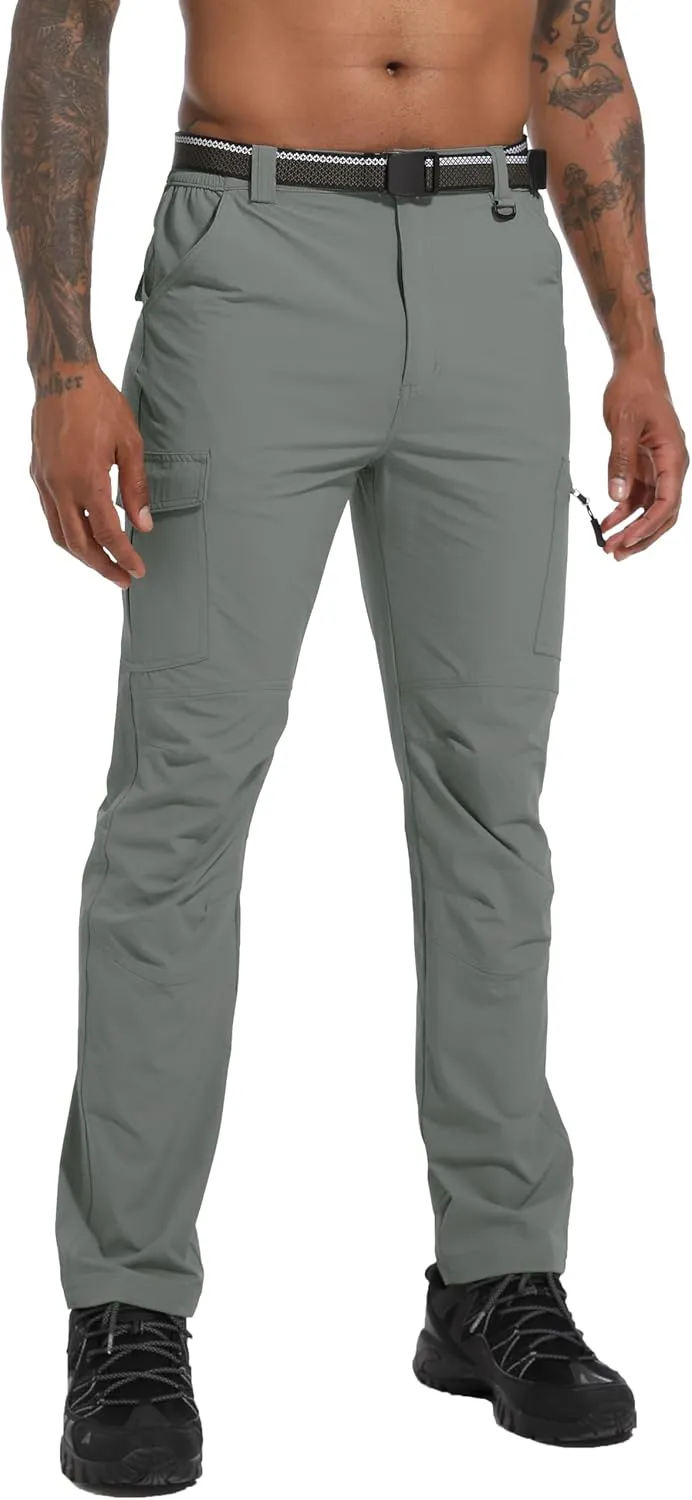 Men's Hiking Tactical Cargo Work Pants Quick Dry Waterproof Lightweight Travel Fishing Camping Outdoor Pants