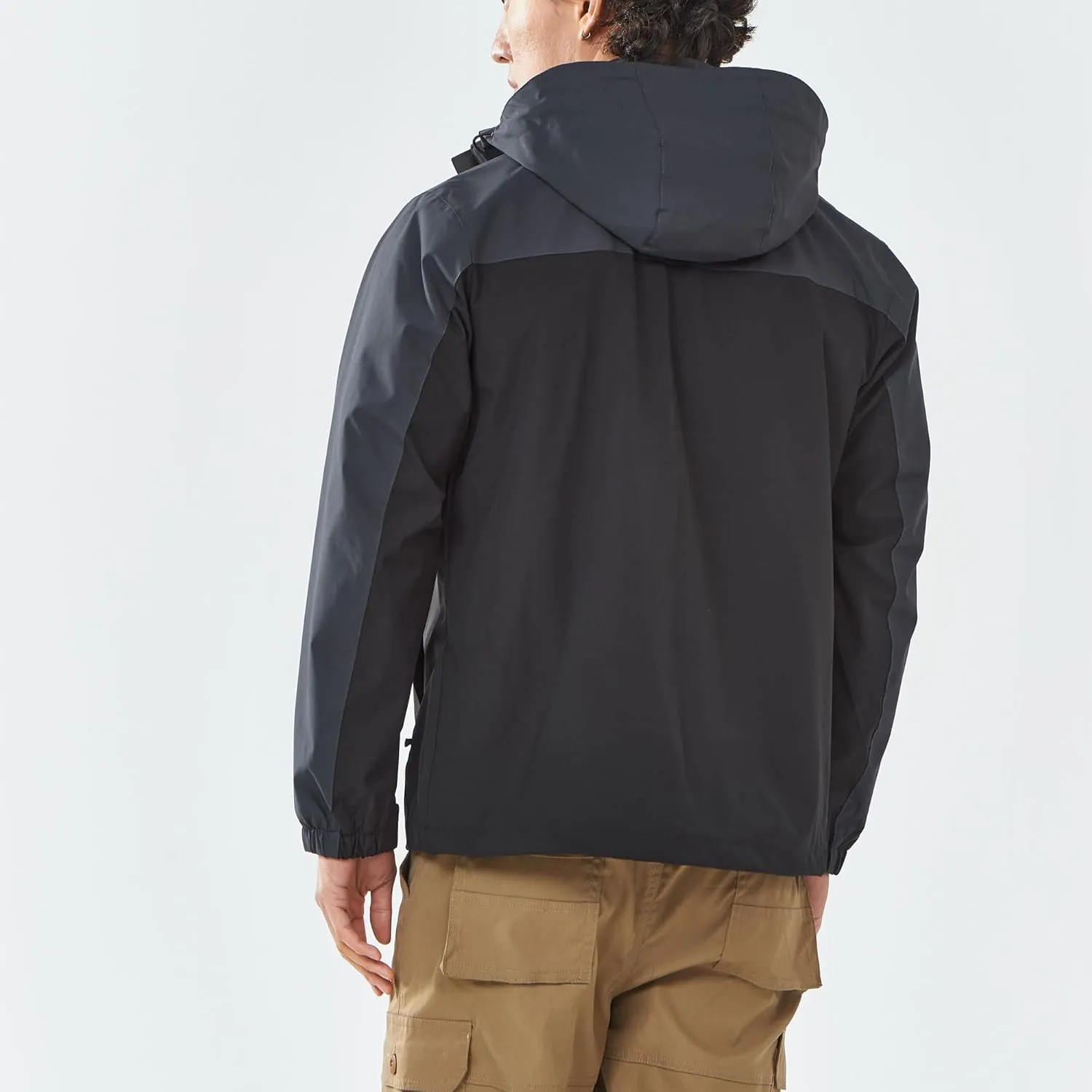 Men's Jacket with Hood Waterproof Windbreaker Lightweight Rainproof Jacket
