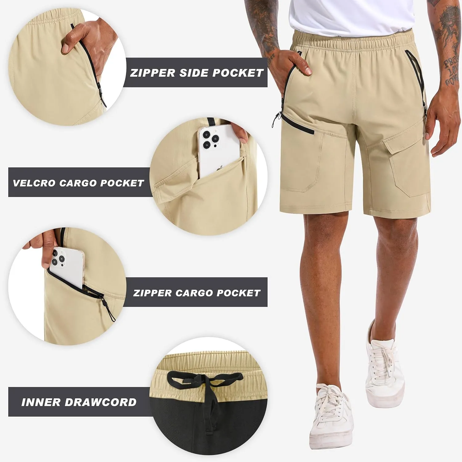 Men's Mountain Bike Shorts 3D Padded Baggy Bicycle Riding Cycling Shorts Quick Dry Lightweight Biking Shorts