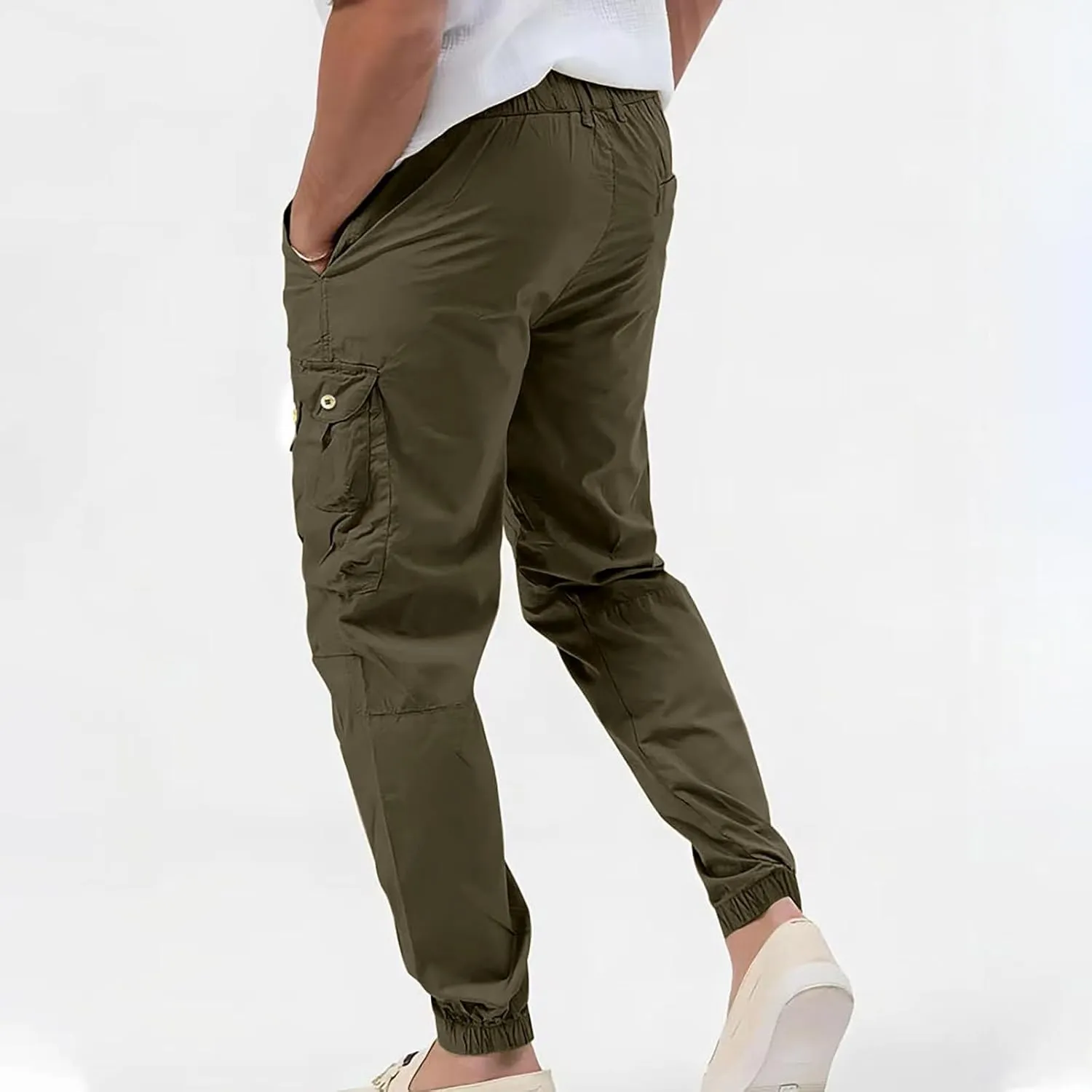 Men's Waterproof Hiking Pants Slim Fit Lightweight Cargo Joggers Stretch Quick Dry Outdoor Pants with Pockets