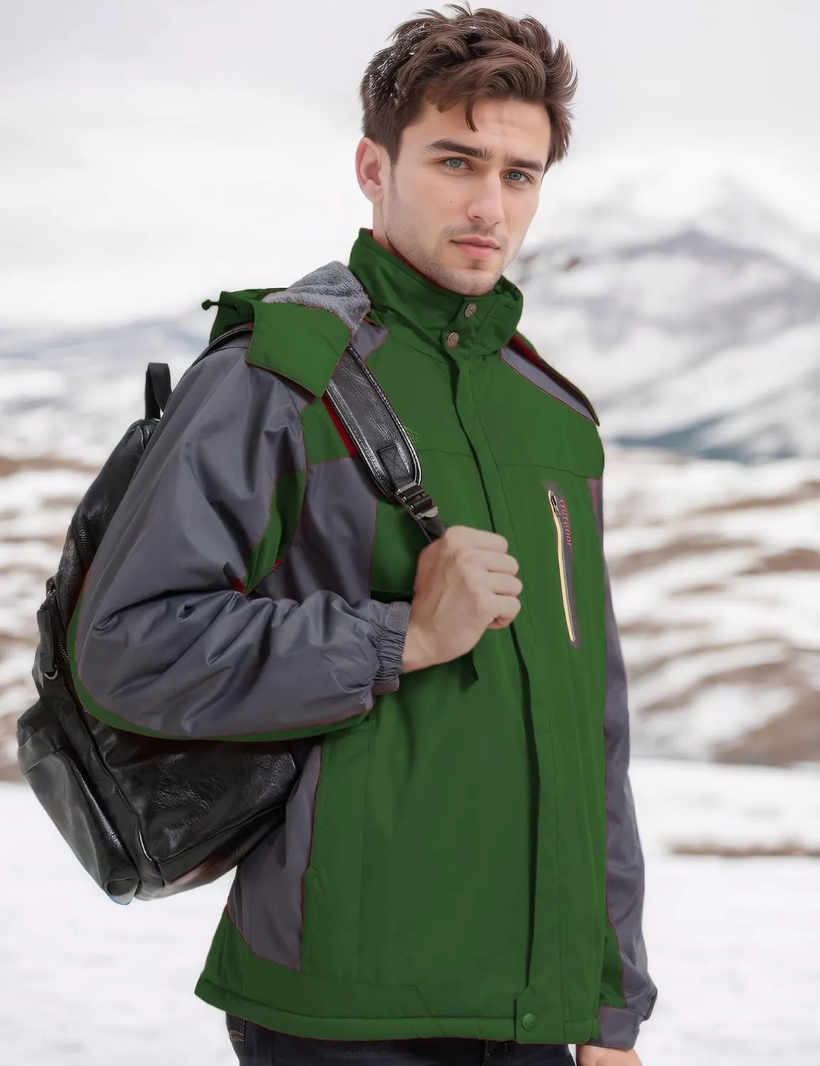 Men's Winter Coats Water Resistant Ski Snowboarding Jacket Warm Mountain Windbreaker Hooded Raincoats for Outdoor