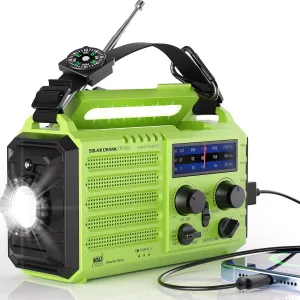 Mesqool Emergency Radio 5 Way Powered, 5000mAh/18500mWh Survival Solar Hand Crank Portable NOAA/AM/FM/SW Weather Radio Battery Backup, Wind up Radio with Cell Phone Charger, Flashlight, SOS