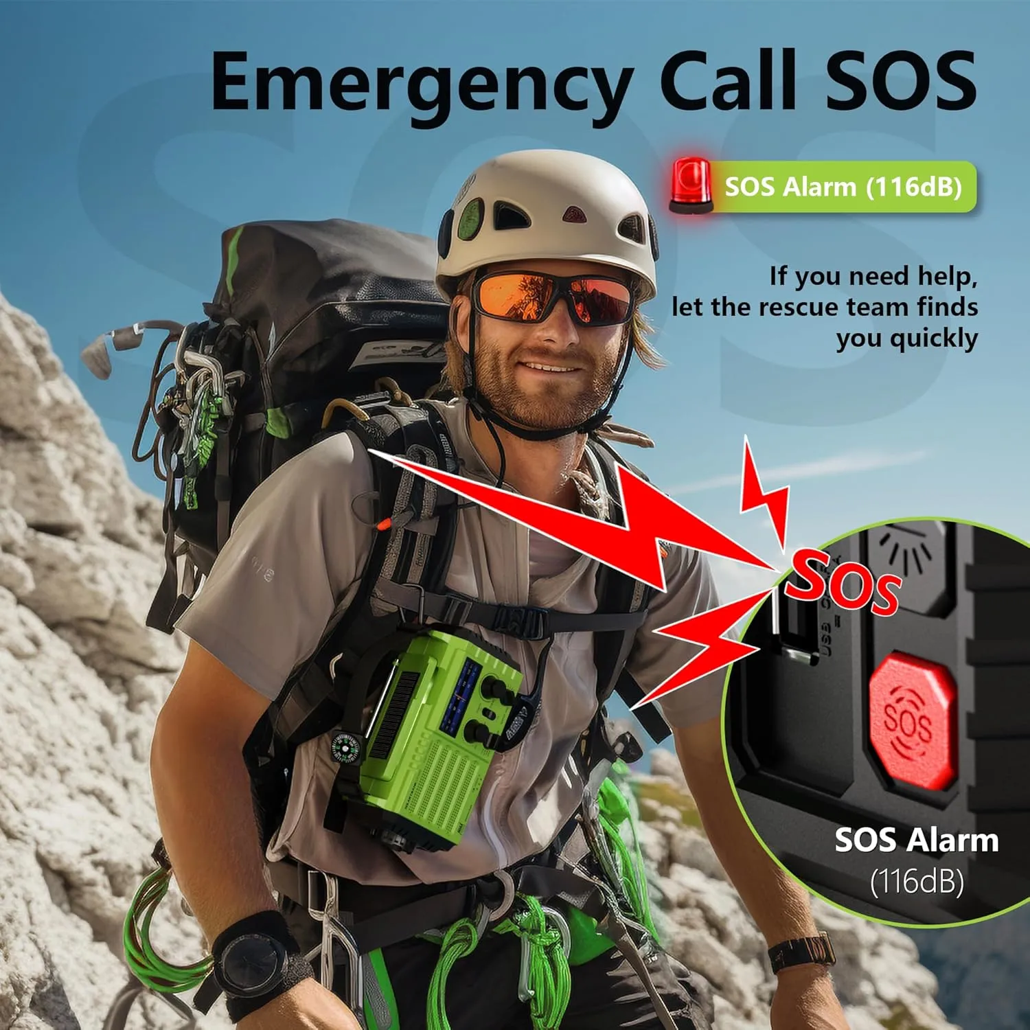 Mesqool Emergency Radio 5 Way Powered, 5000mAh/18500mWh Survival Solar Hand Crank Portable NOAA/AM/FM/SW Weather Radio Battery Backup, Wind up Radio with Cell Phone Charger, Flashlight, SOS