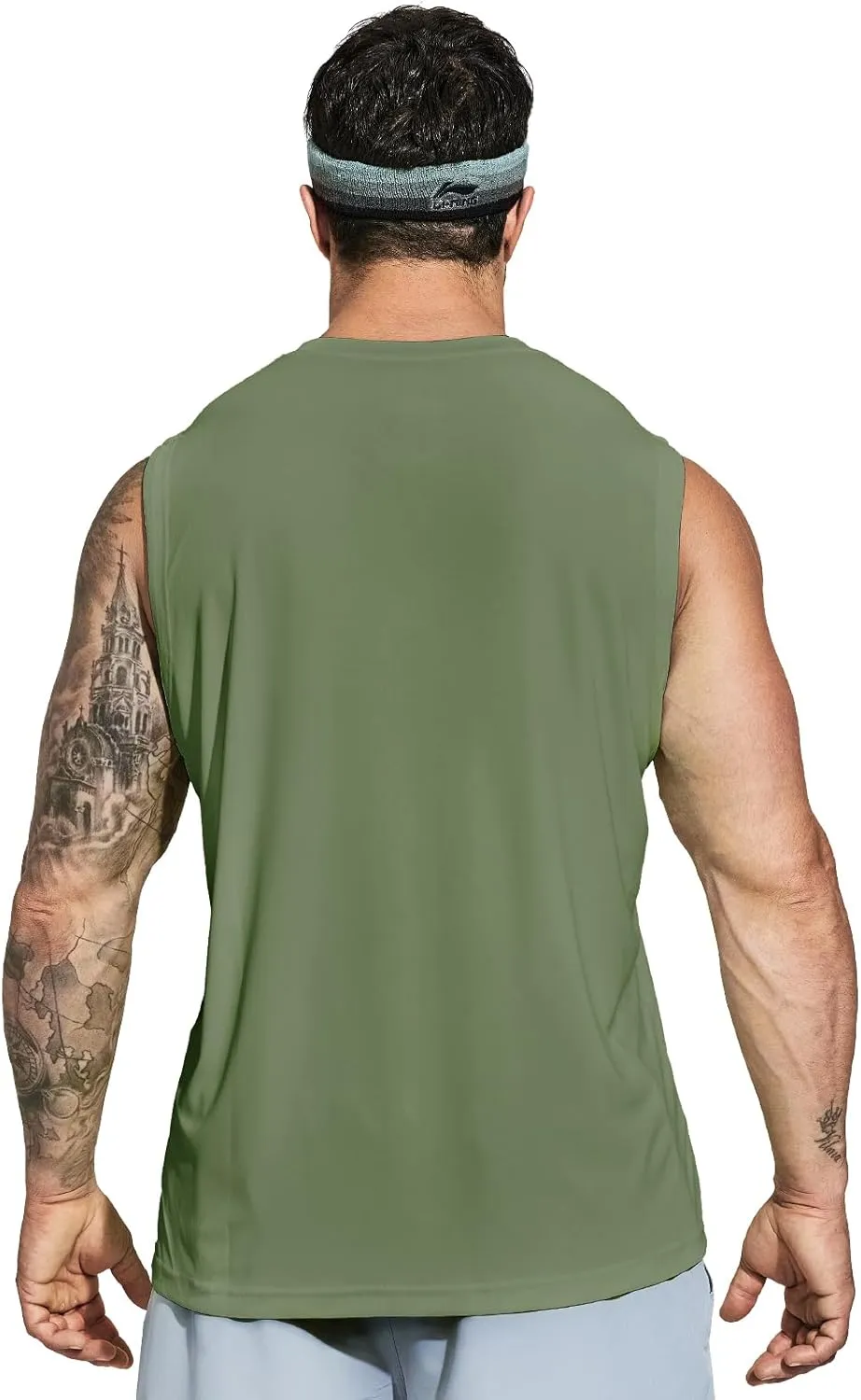 MIER Men's Workout Tank Tops UPF 50  Swim Shirts Quick Dry Running Sleeveless UV Protection Muscle Tees