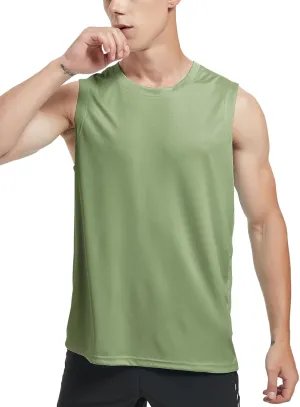 MIER Men's Workout Tank Tops UPF 50  Swim Shirts Quick Dry Running Sleeveless UV Protection Muscle Tees