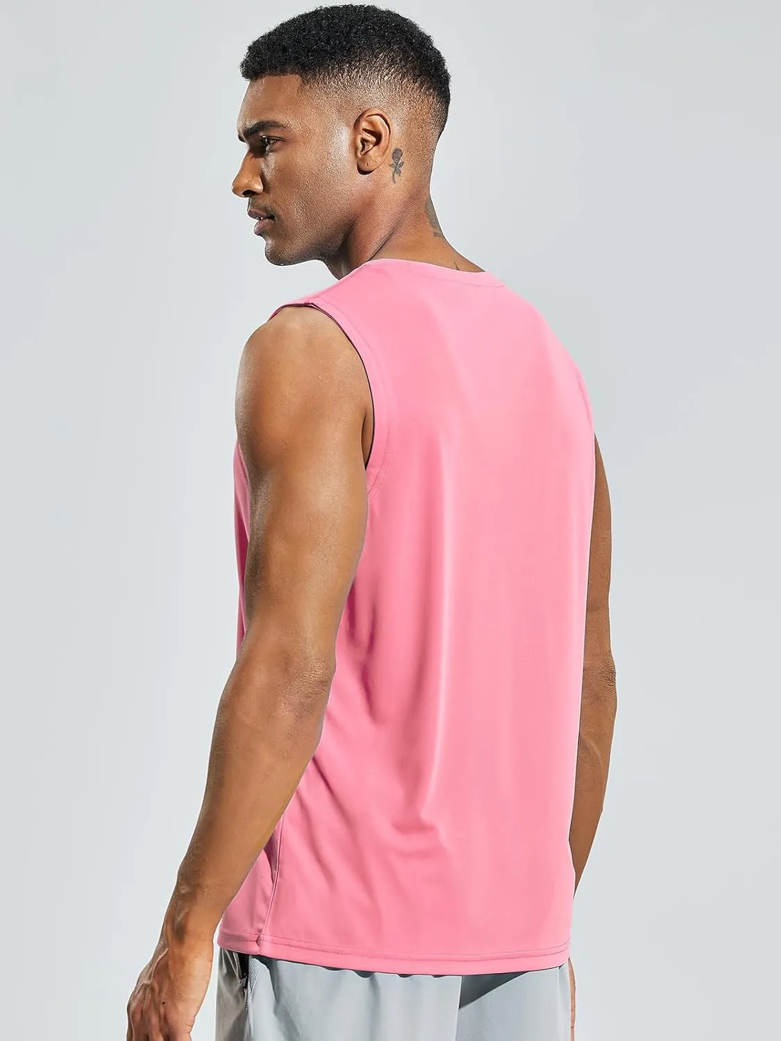 MIER Men's Workout Tank Tops UPF 50  Swim Shirts Quick Dry Running Sleeveless UV Protection Muscle Tees