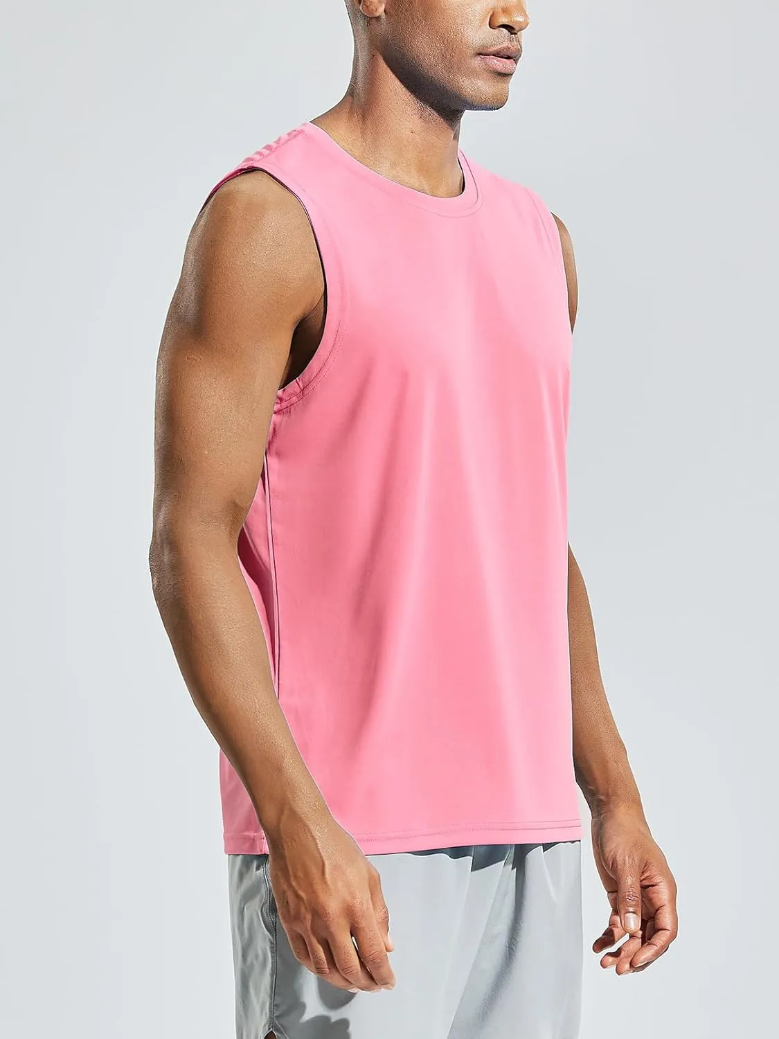 MIER Men's Workout Tank Tops UPF 50  Swim Shirts Quick Dry Running Sleeveless UV Protection Muscle Tees