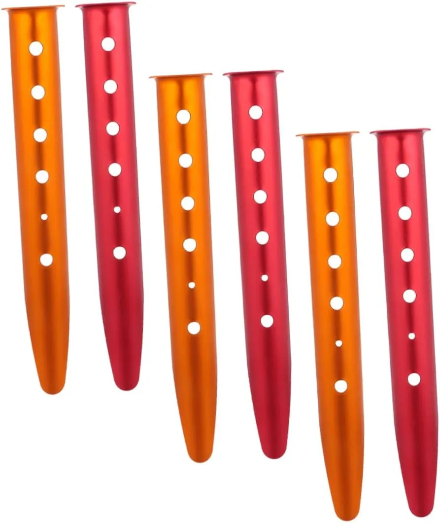 Milisten Tent Pegs Stakes 6pcs Ground Nail Stakes for Tent Camping Hammer Included and Easy to Use