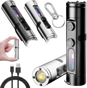 Mini – The Ultimate Everyday Micro Tool, 2025 New Rechargeable LED Tactical Flashlight, High Lumens with Hat Clip, Waterproof, 3 Brightnes (2pcs A)
