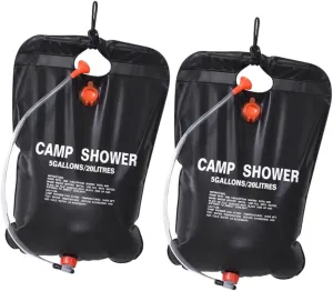 Mipcase 2Pcs Solar Camping Shower Bag Outdoor Hot Water Shower Bags for Hiking Travel Beach Use Lightweight Portable for Camping Enthusiasts