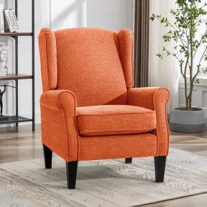 Modern Accent Chair, Chenille Fabric Armchair with High Resilience Sponge & Sturdy Legs, Comfy Single Sofa Chair for Bedroom, Living Room, Reading & Balcony