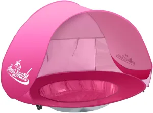 Monobeach Baby Beach Tent Pop Up Portable Shade Pool UPF50  UV Protection Sun Shelter for Infant with Easy Set Up Canopy (Pink Beach Tent)