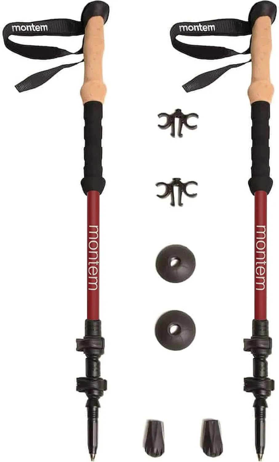 Montem Ultra Light 100% Carbon Fiber Trekking, Walking, and Hiking Poles - One Pair (2 Poles) - Ultra Light, Quick Locking, Foldable, Weather-Resistant and Ultra Durable