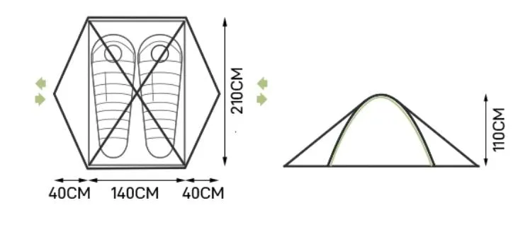 Moonta 1-2 Persons Tent (Gold)