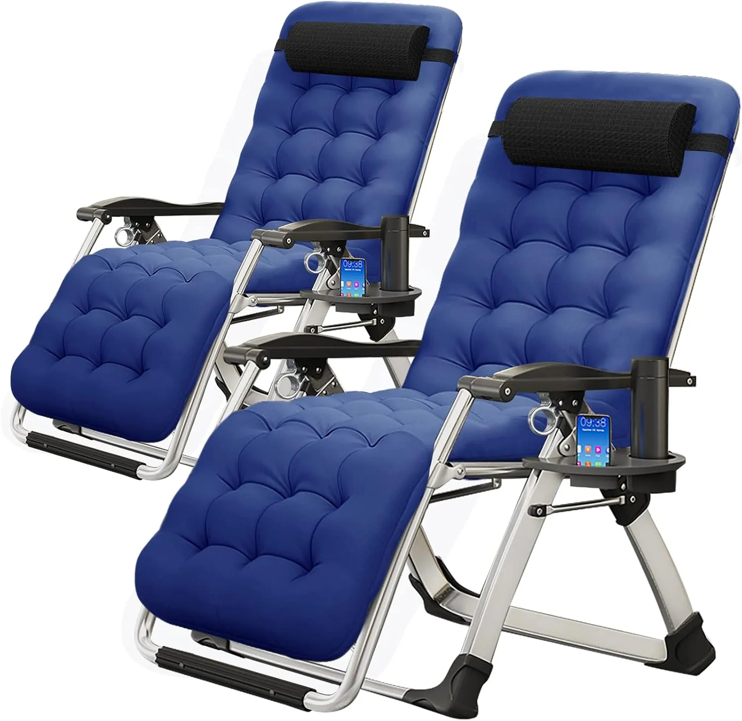 MOPHOTO Zero Gravity Chair, Outdoor Padded Lounge Chair with Side Table, Zero Gravity Recliner Chair, Outdoor Reclining Chair, Sturdy & Comfortable, Supports up to 440lbs