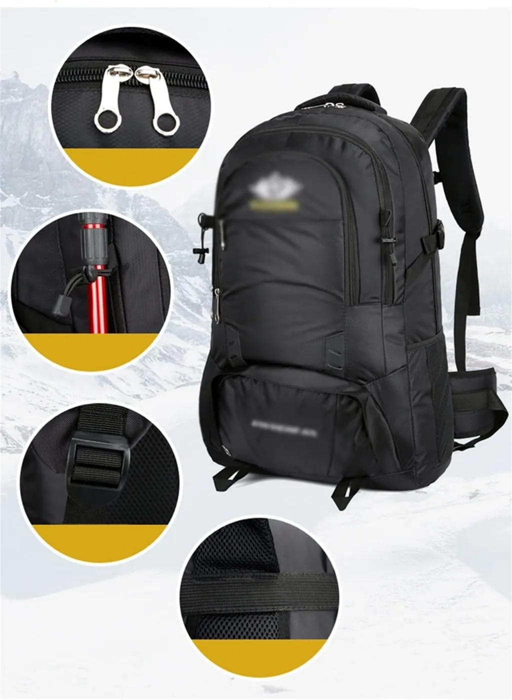 Mountaineering Backpack Rucksack 60L Outdoor Sports Bag Travel Backpack Hiking Backpack Hiking Bag(E)