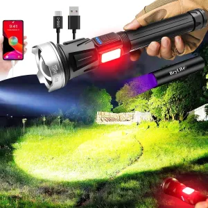 MS32 Flashlight 200000 Lumens Worlds Brightest Flashlight Dual Switch   365nm UV Flashlight, Brite Bat Self Defense Flashlight, Infinity X1 5000 Lumen Flash Light Brightest Flashlight in The World