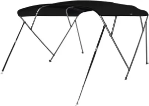 MSC 3 Bow 4 Bow Bimini Top Boat Cover,600D Solution Dyed Polyester,2 Support Poles& 4 Adjustable Straps Included