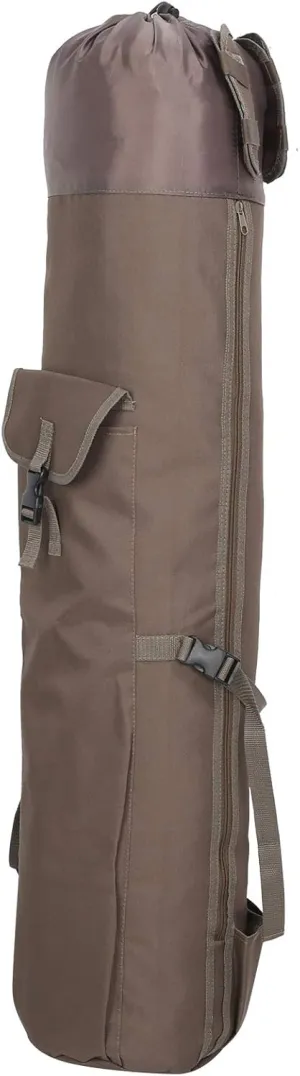 Multifunctional Fishing Rod Reel Storage Bag Durable Oxford Cloth Fishing Pole Carry Case Tool Organizer For Fishing Enthusiasts Large Capacity 117x36cm (Khaki)