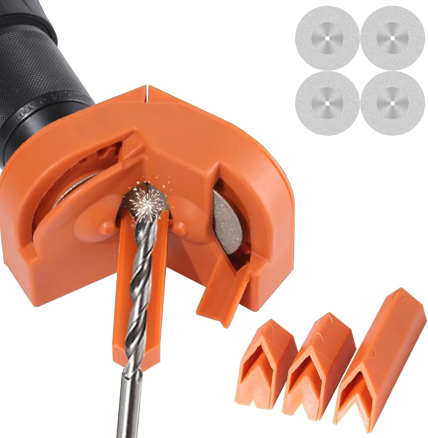 Multipurpose Drill Bit Sharpener for All Bits Mill Drill Machine Blade Sharpening Tool with 4 Grinding Wheels Completed in 5 Seconds