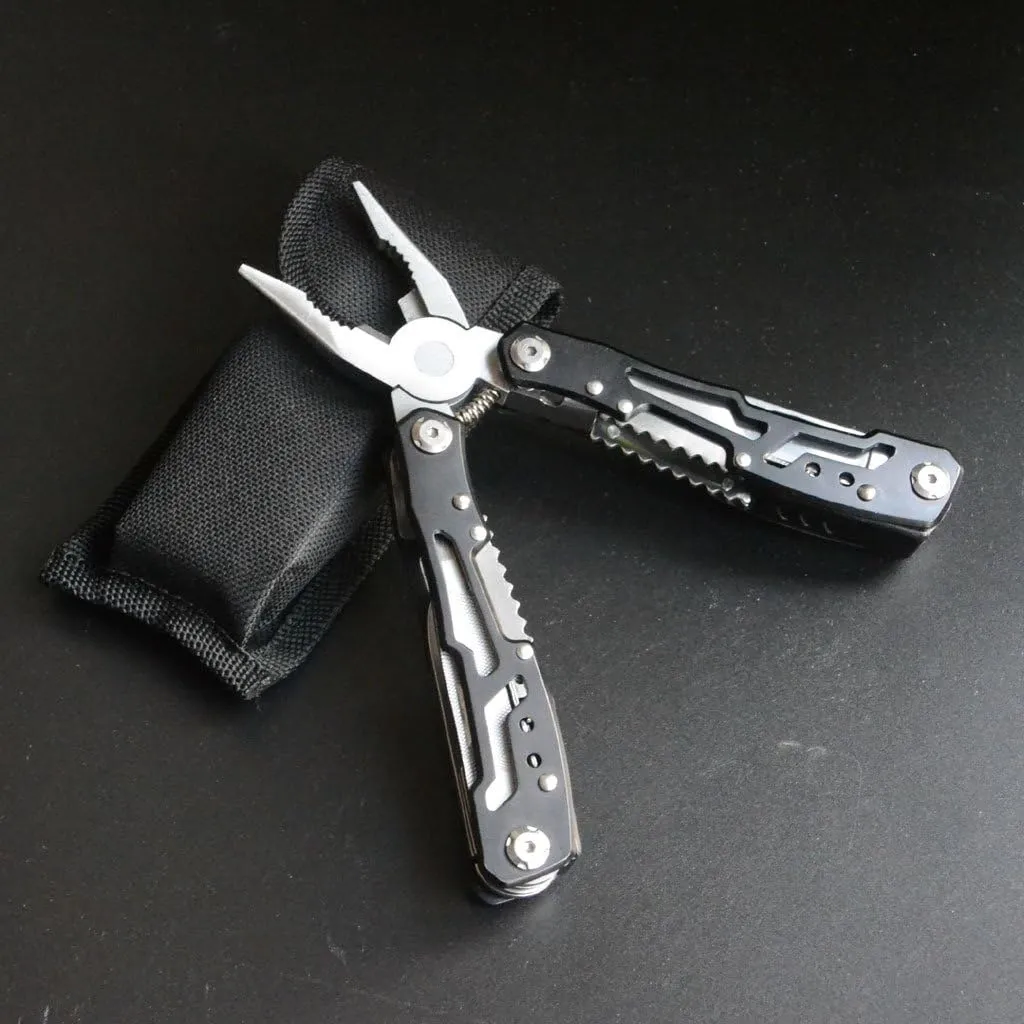 Multitool 12-in-1 Stainless Steel Spring-Action Pliers, multitool with pocket clip,Camping Survival Hiking Bottle Opener Screwdriver repair
