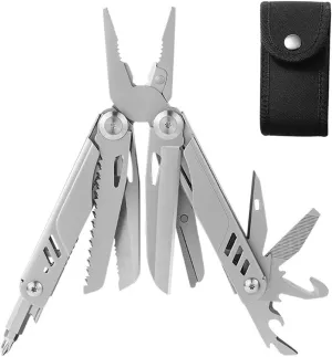 Multitool, 16-in-1 Stainless Steel Multi Tool, EDC Multitool with Pocket Knife, Pliers and Nylon Sheath, Home, Outdoors, Camping, Hiking