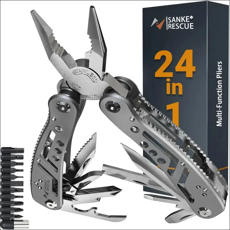 Multitool 24-in-1 multitools pliers with professional multi-tool for survival camping and hunting