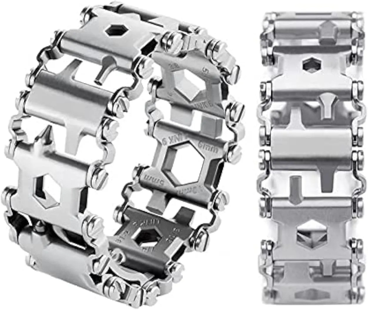 Multitool 29 in 1 Stainless Steel Multifunctional Bracelet, Travel Friendly, Survival Bracelet Suitable for Sailing, Travel, Camping, Hiking - Silver