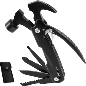 Multitool Hammer,12 in 1 Multifunctional Hammer,Stocking Stuffers for Adults Men,Portable Metal Multitool Hammer Survival Escape Tool with Screwdriver Hammer Saw Blade Bottle Opener for Father Husband