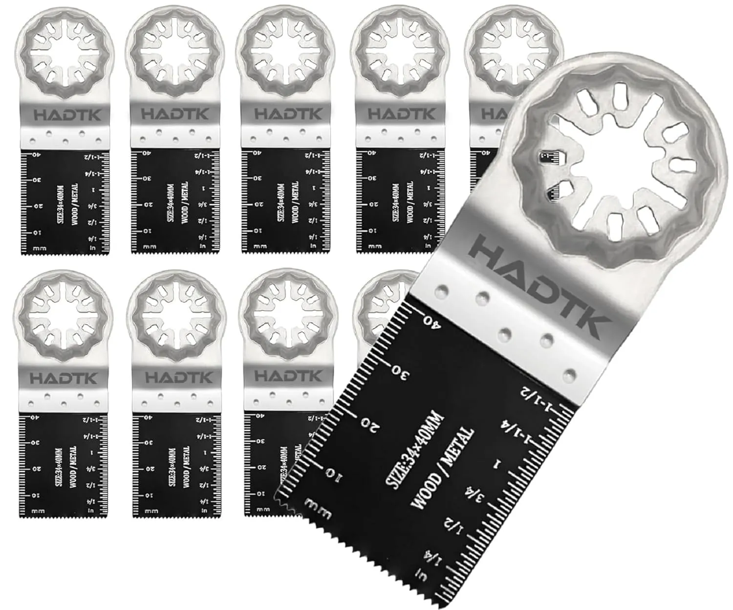 Multitool Replacement Blades, 10 pcs Oscillating Tool Saw Blades, Fast Smooth Cutting Multitool Blade (for Metal/Stainless Steel Fixing Parts)