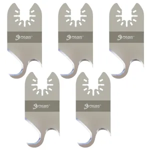 Multitool Saw Blades, Oscillating Multi Tool Hook Knife Blade for Cutting Roofing Shingles, PVC Carpet,Cardboard and Other Soft Materials (5-Pack)