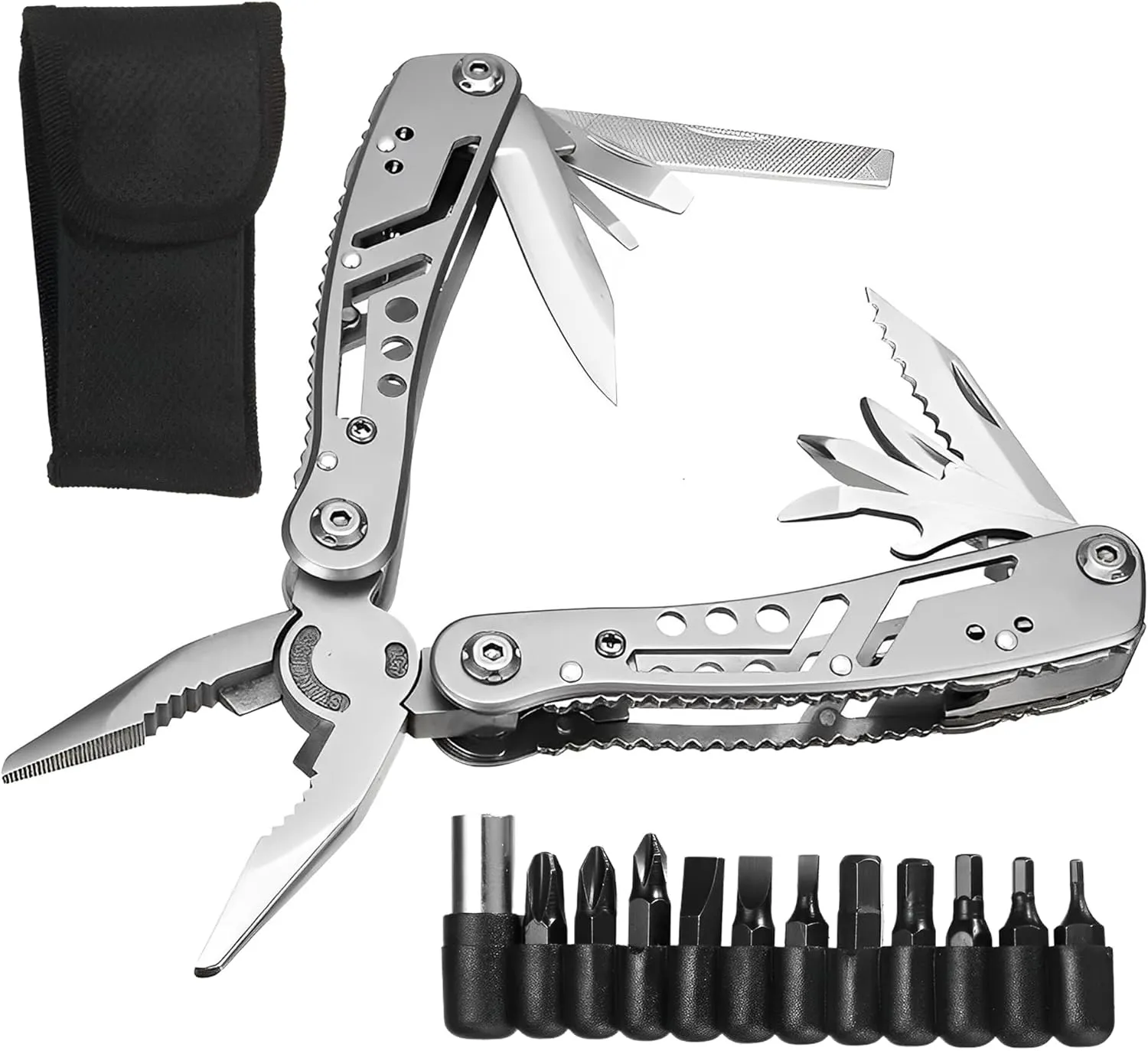 Multitools Pliers 26 in 1 with Nylon Sheath, Professional Multi-tool for Survival, Camping and Hunting, Gifts for Men Dad Husband