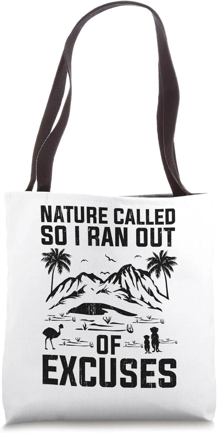 Nature Hiking Hiker Mountaineering Hike Outdoor Trekking Tote Bag