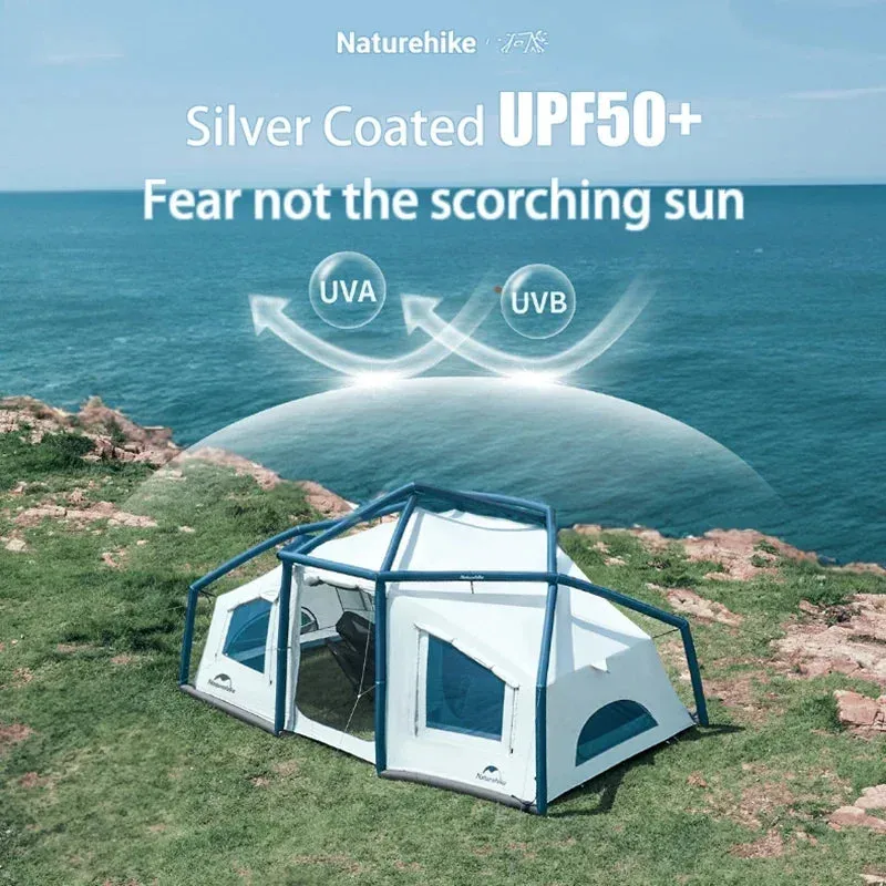 Naturehike Air 12 Inflatable Camping Tent - Durable Waterproof 3-4 Person Tent with Pump