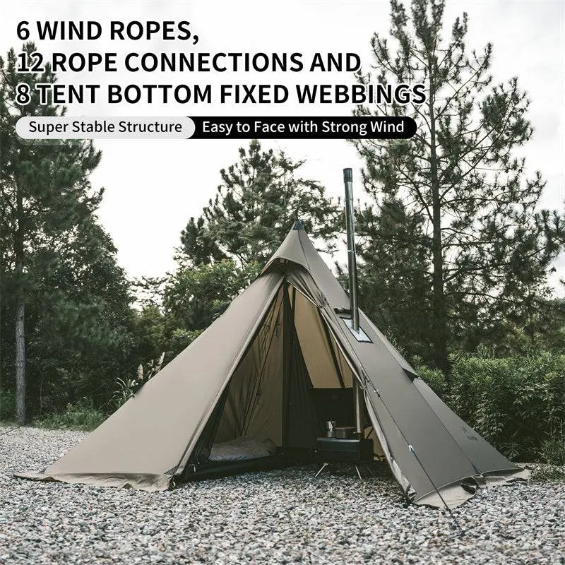 Naturehike Flame Retardant 4-Season Camping Tent with Stove Jack