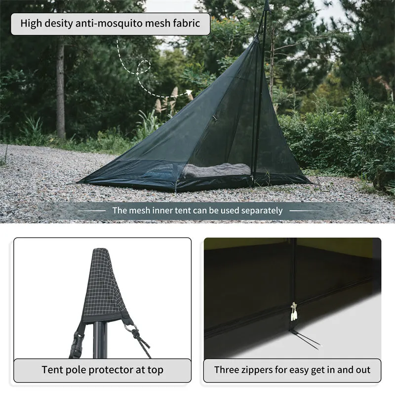 Naturehike Flame Retardant 4-Season Camping Tent with Stove Jack