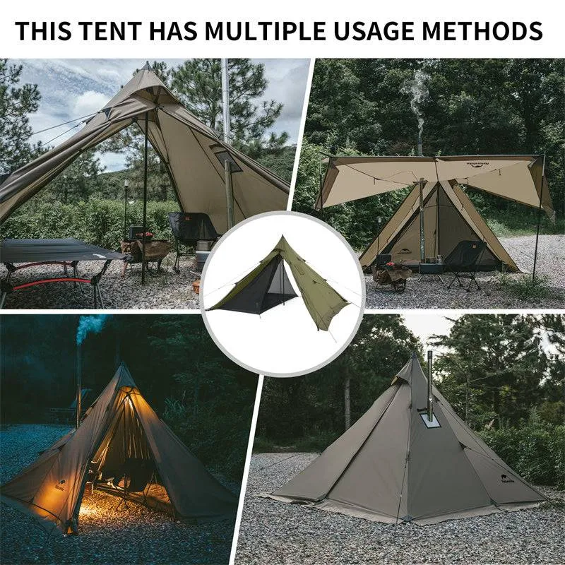 Naturehike Flame Retardant 4-Season Camping Tent with Stove Jack