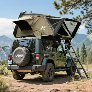 Naturnest Rooftop Tent Hard Shell, Easy Set Up Pop Up Large Tent for 2-3 Person Camping, Waterproof Windproof UV-Resistant Blackout Privacy 4 Season Tent for Truck, Jeep, SUV, Van, Trailer - Sirius 1
