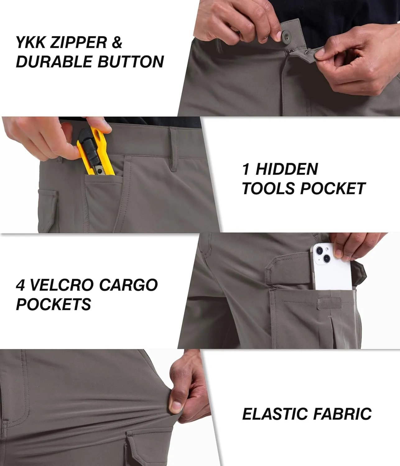 NATUVENIX Hiking Shorts Men Quick Dry Mens Cargo Fishing Shorts for Men Lightweight Golf Shorts Stretch Summer Work