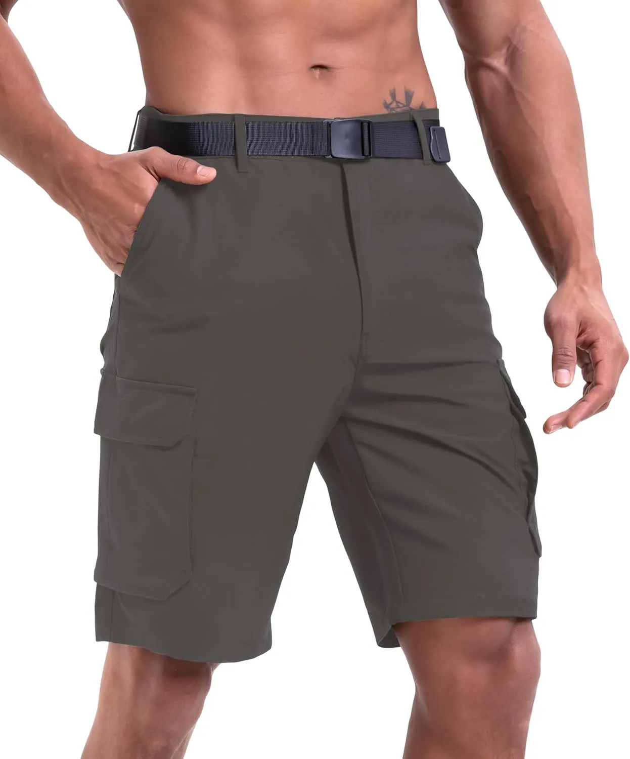 NATUVENIX Hiking Shorts Men Quick Dry Mens Cargo Fishing Shorts for Men Lightweight Golf Shorts Stretch Summer Work
