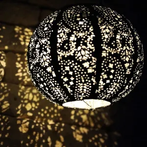 Navy Outdoor Solar Lanterns for Garden - 2 Pack