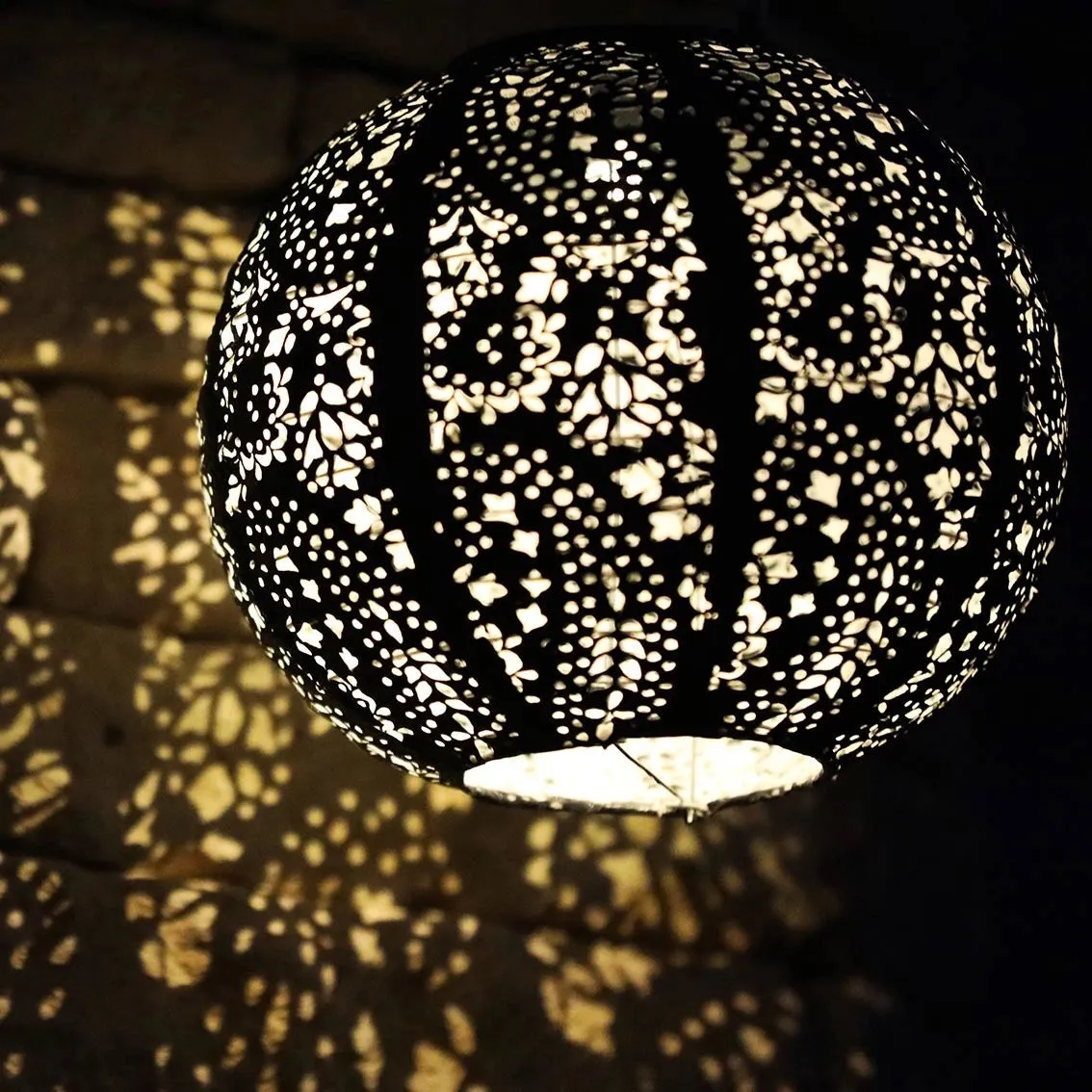 Navy Outdoor Solar Lanterns for Garden - 2 Pack