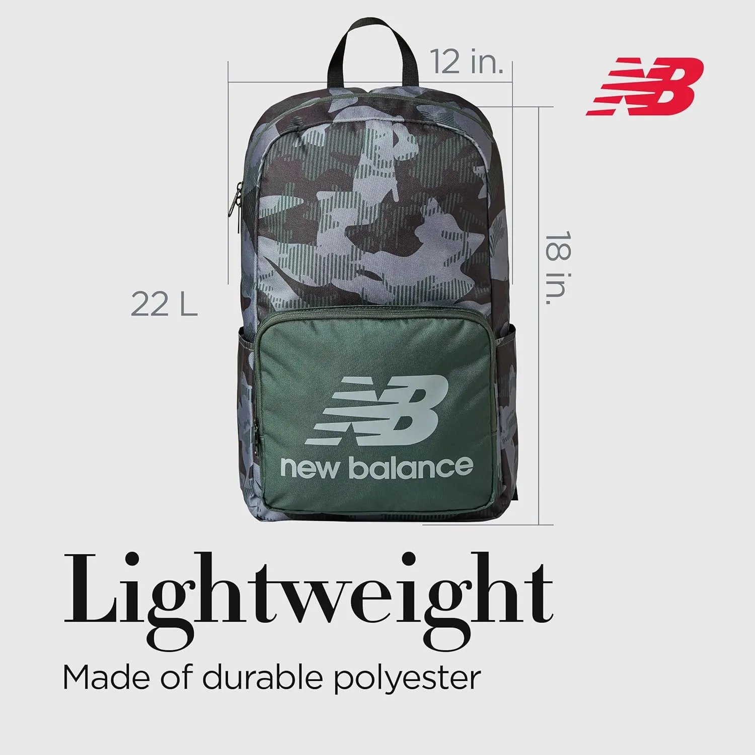 New Balance Backpack, Core Performance Daypack Small Hiking Bag, Green, One Size