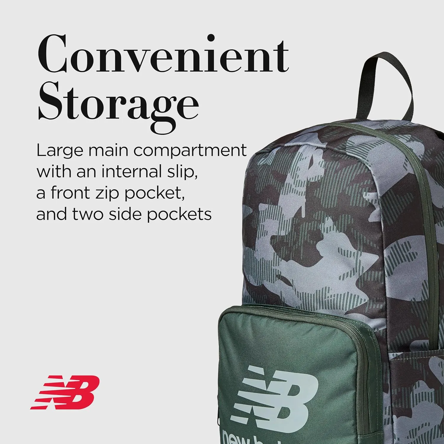 New Balance Backpack, Core Performance Daypack Small Hiking Bag, Green, One Size
