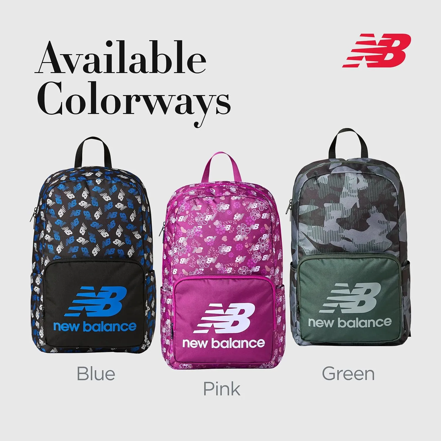 New Balance Backpack, Core Performance Daypack Small Hiking Bag, Green, One Size